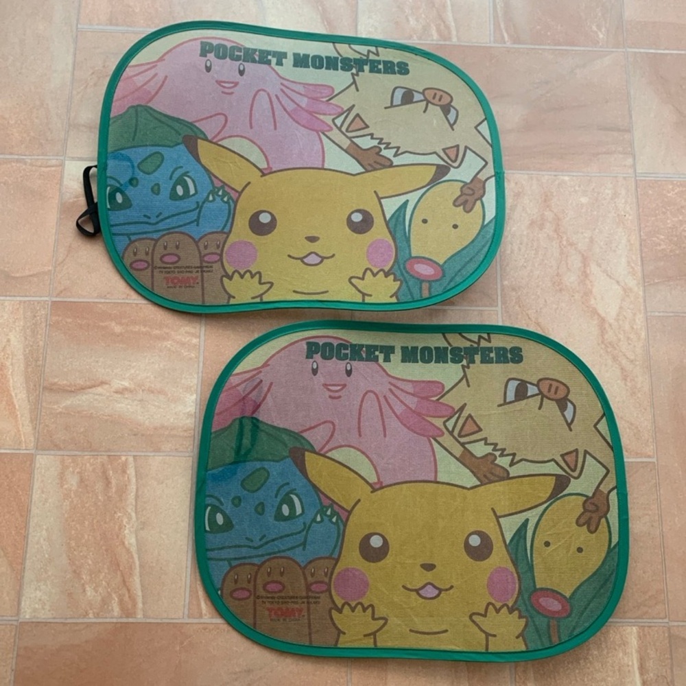 Pokemon Vintage Pocket Monsters Car Side Window Sun Shades Set